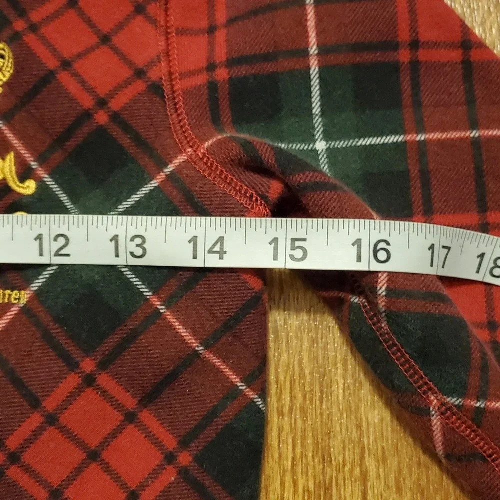 Vtg Polo Ralph Lauren Hoodie Jacket Boys 8/10 Red Plaid‎ Zip Up Crest Logo
